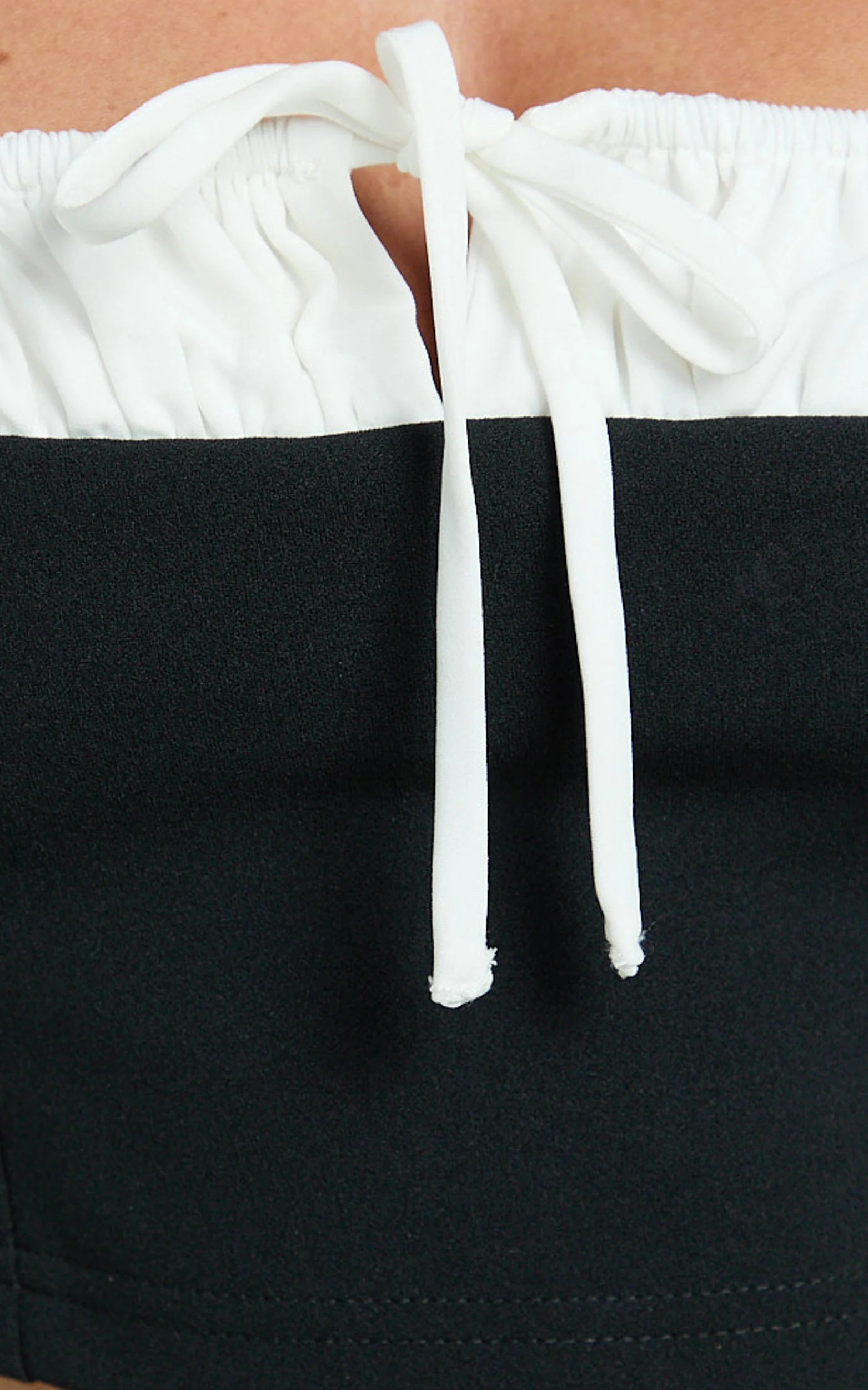 Makenzie Top - Tie Front Corset Cami Top in Black