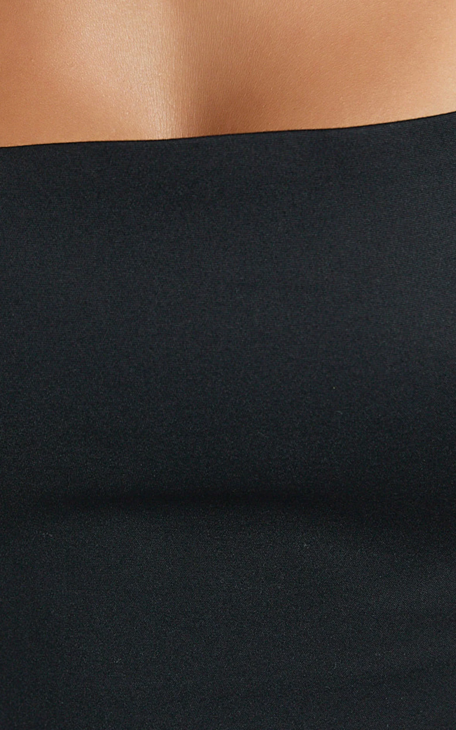 Abellina Top - Wide Neck Halter Crop Top in Black