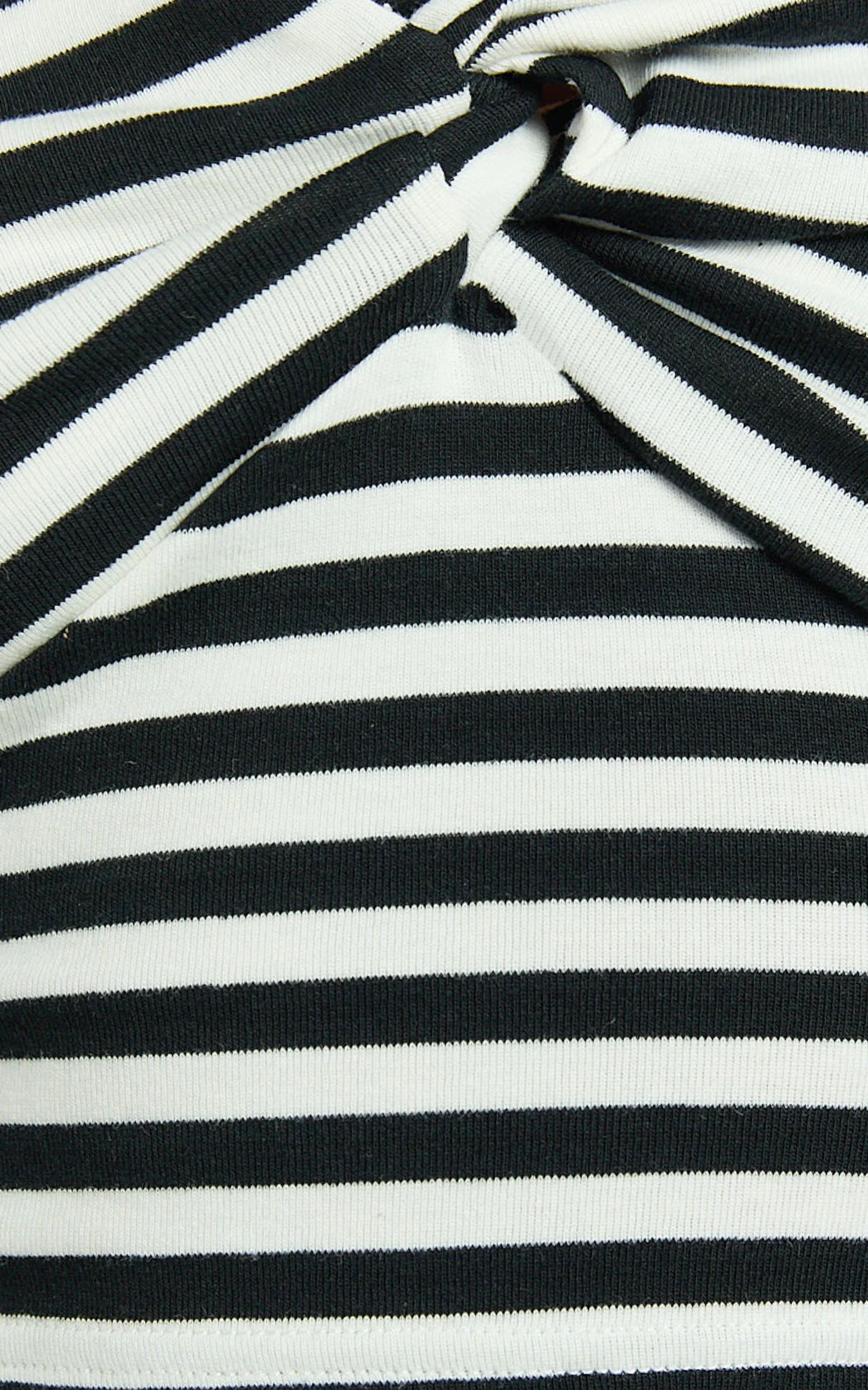 Zaria Top - Jersey Strapless Twist Front Top in White/Black