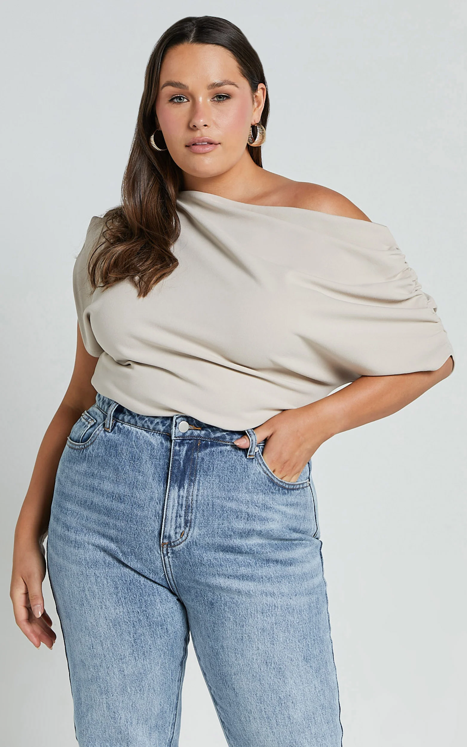 Nalfie Top - Asymmetrical Top in Oat