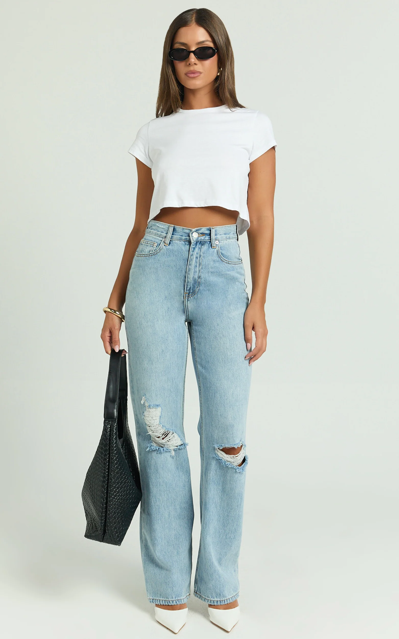 Danzel Top - Boxy Fit Cap Sleeve Crop Top in White
