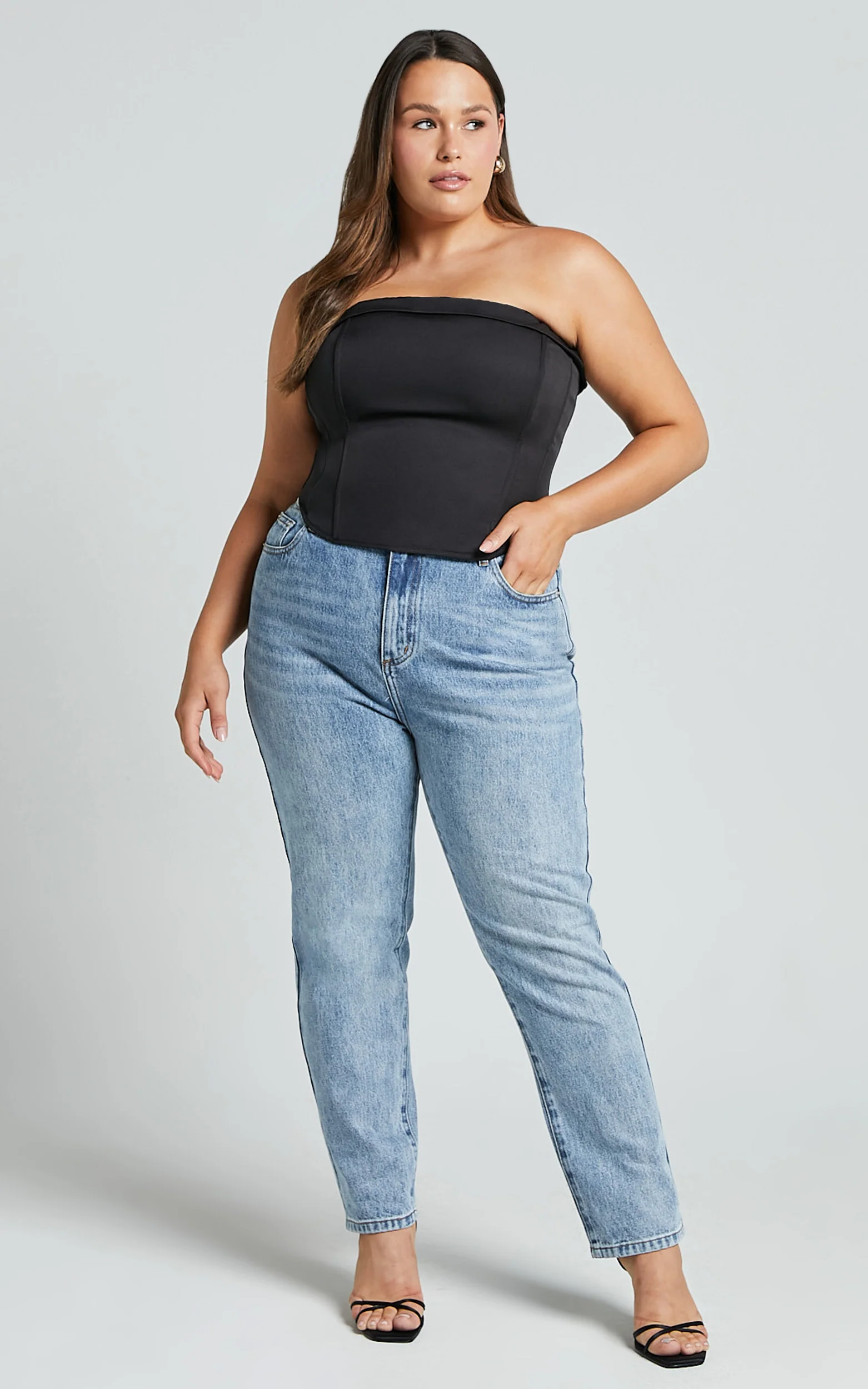 Vaira Top - Strapless Corset Top in Black