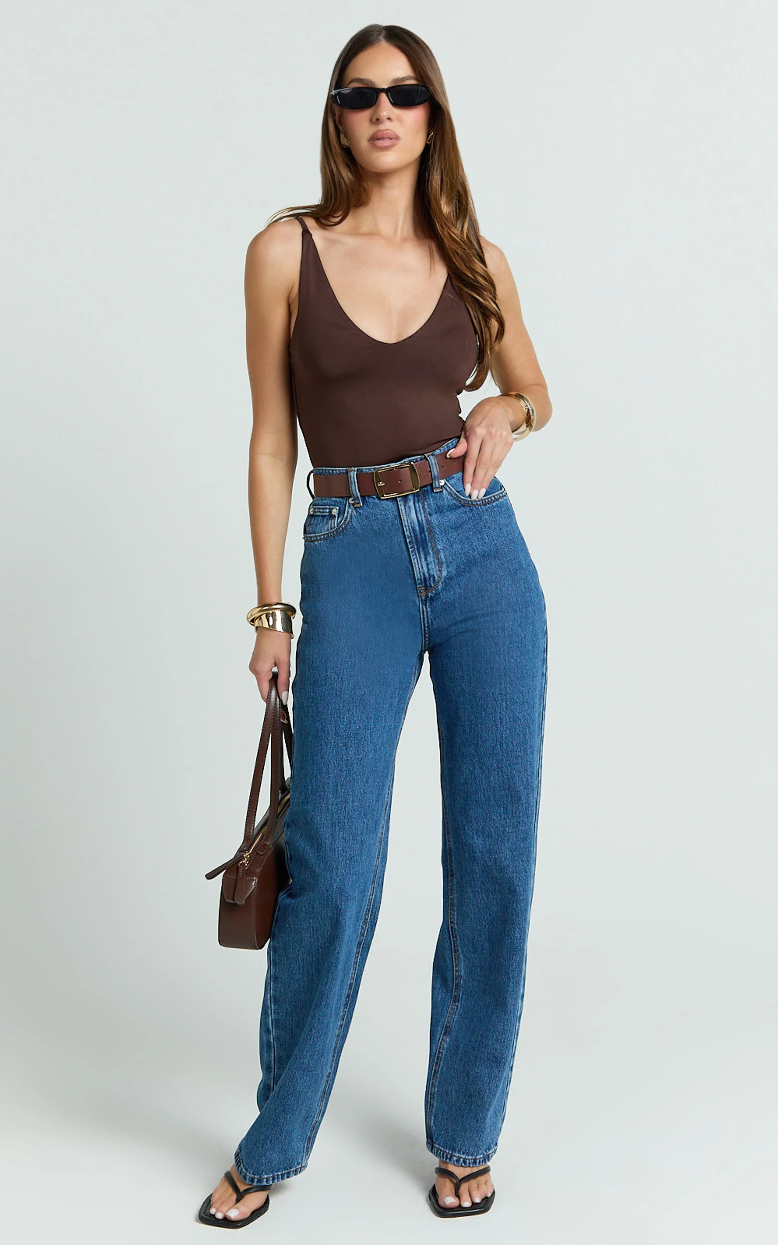 Cady Top - Scoop Neck Top in Chocolate
