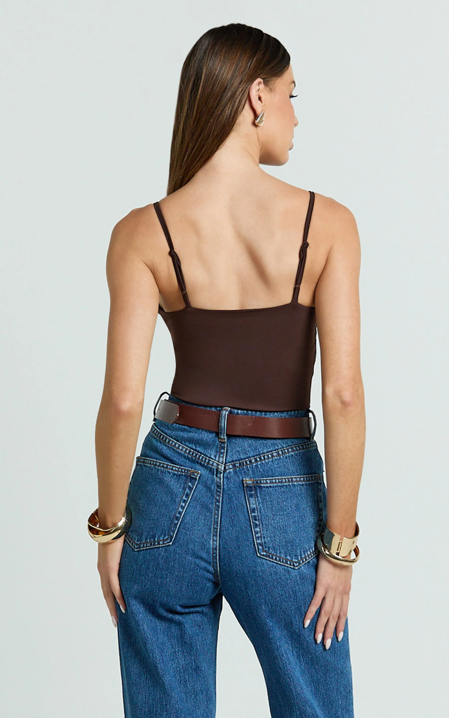 Cady Top - Scoop Neck Top in Chocolate