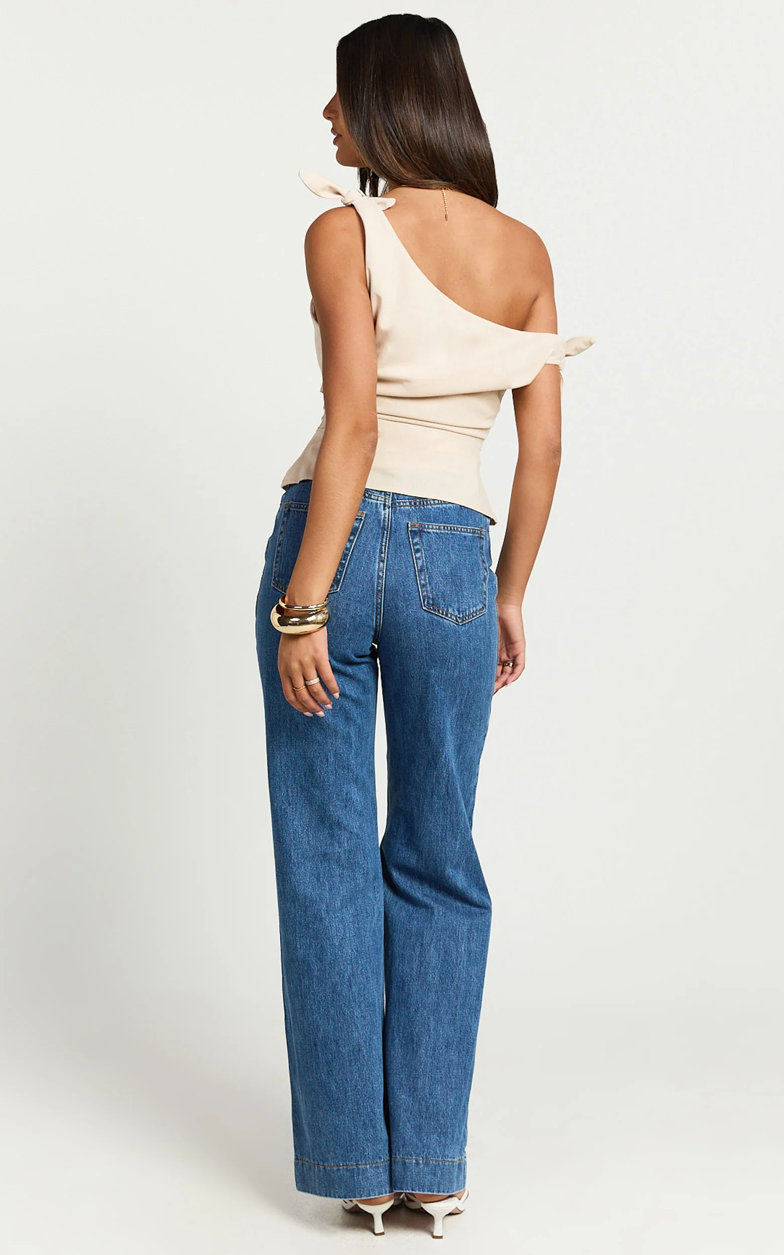 Ivy Top - Linen Off Shoulder Tie Top in Oatmeal