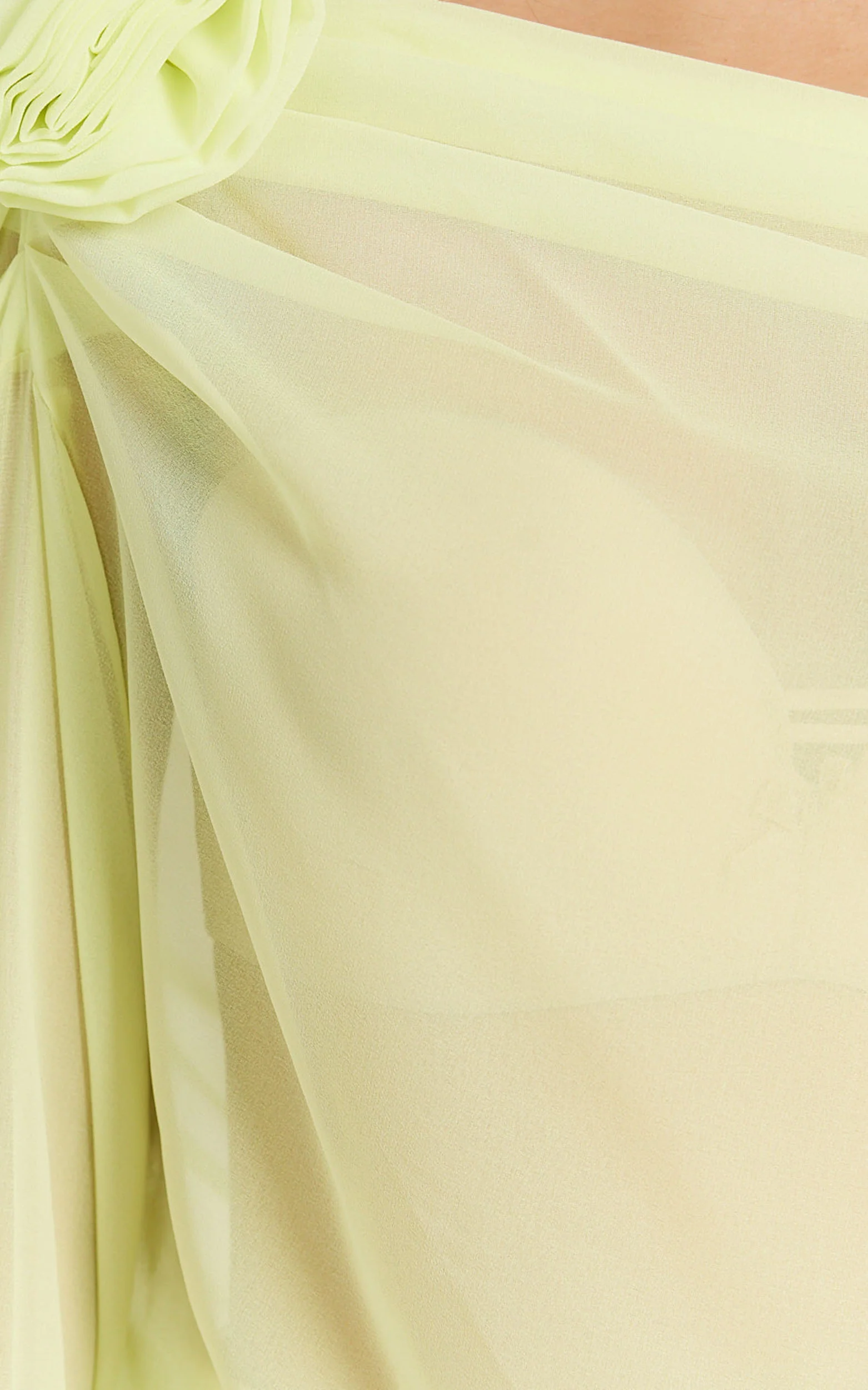 Terry Top - One Shoulder Rosette Detail Gathered Top in Citrus