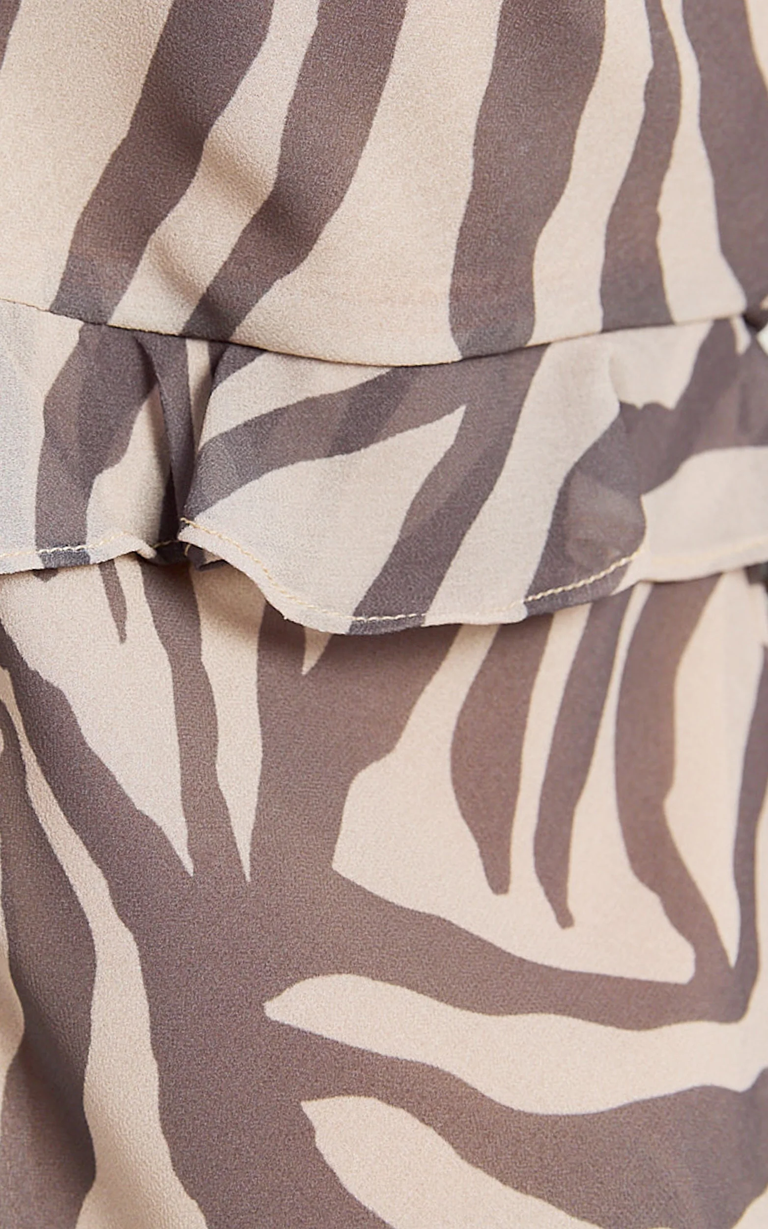 Rita Top - Georgette Tie Front Flared Sleeve Top in Abstract Zebra Print