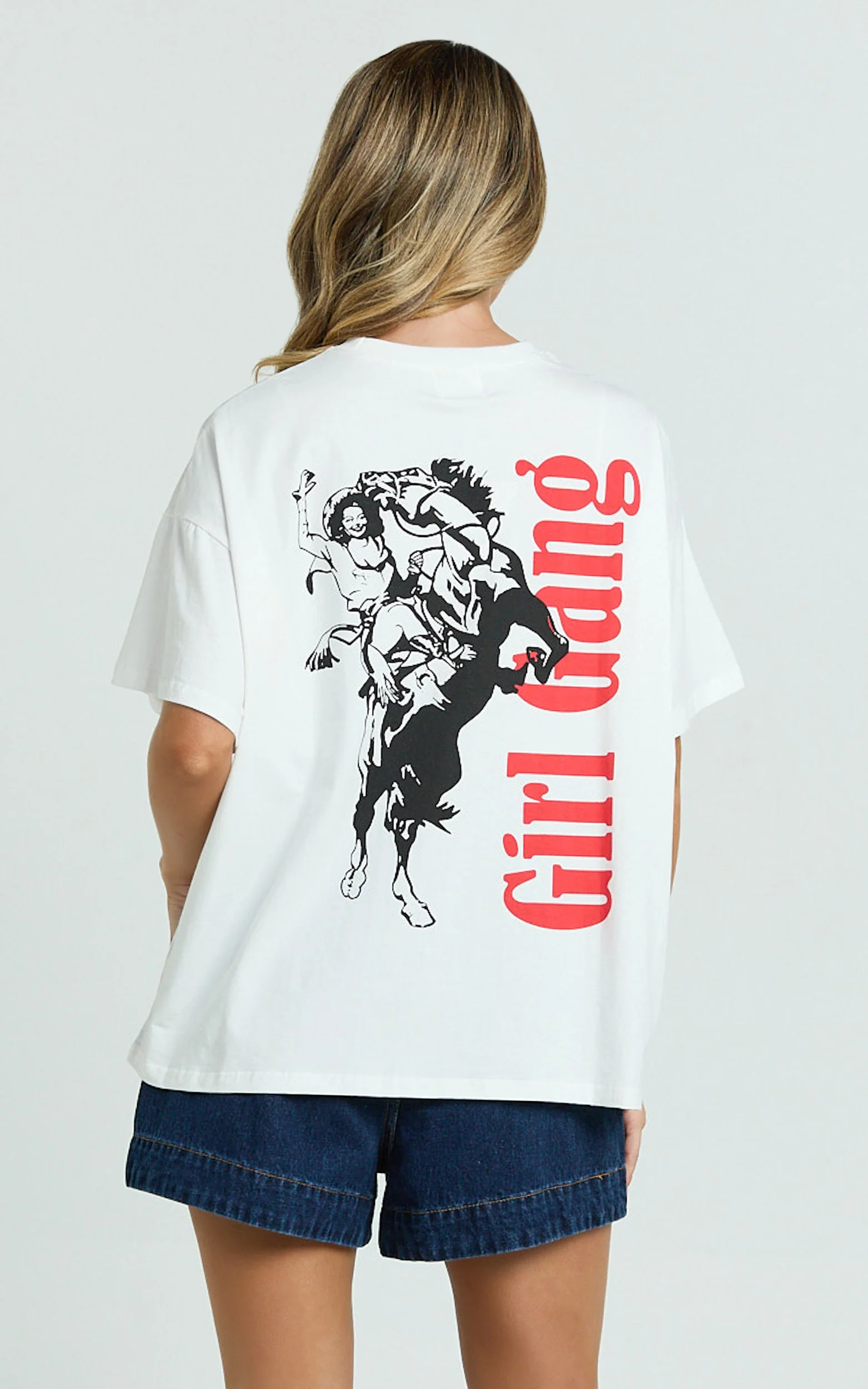 Wella Top - Oversized Cool It Cowboy Tee in White