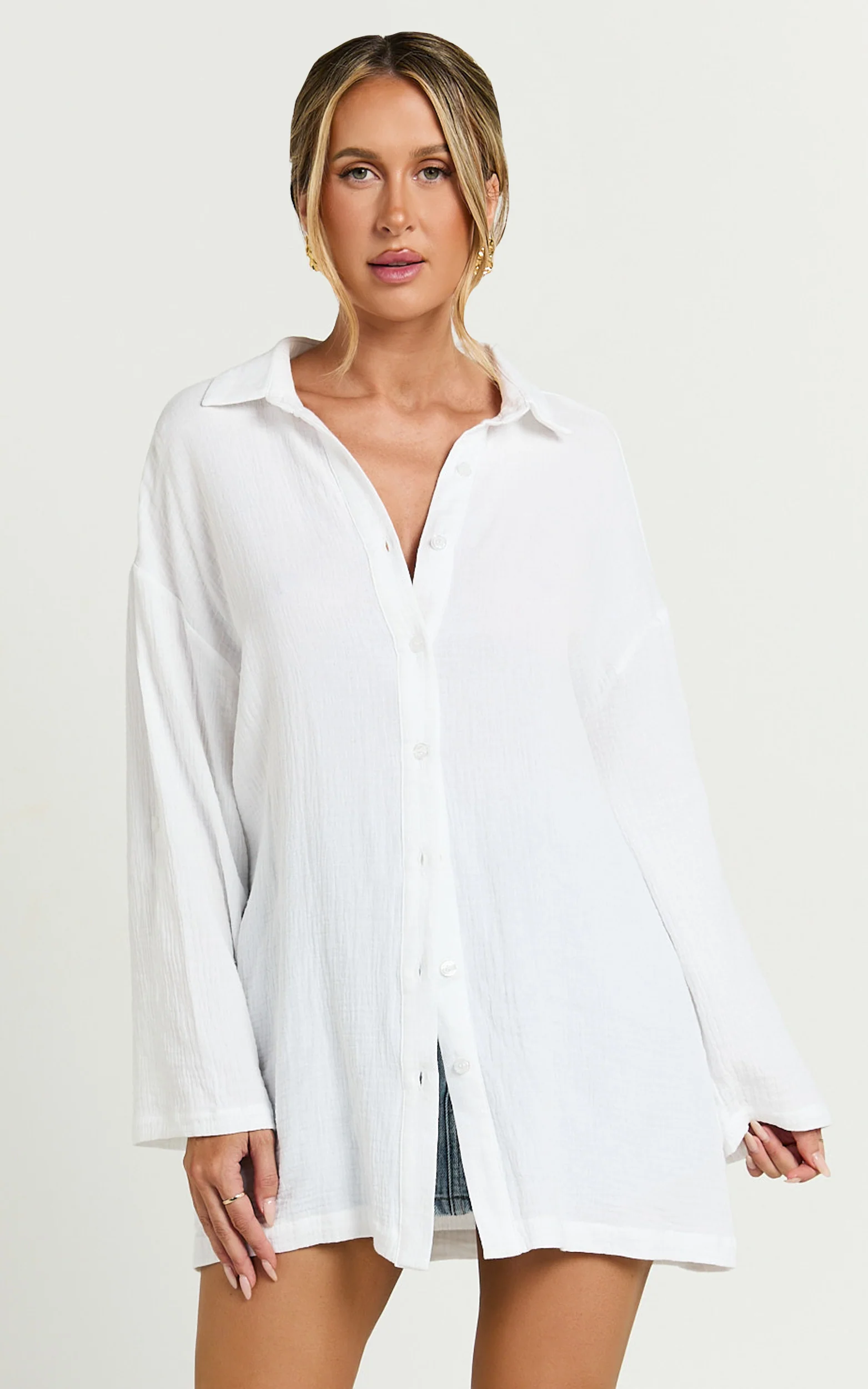 Ronaele Shirt - Collared Basic Shirt in White
