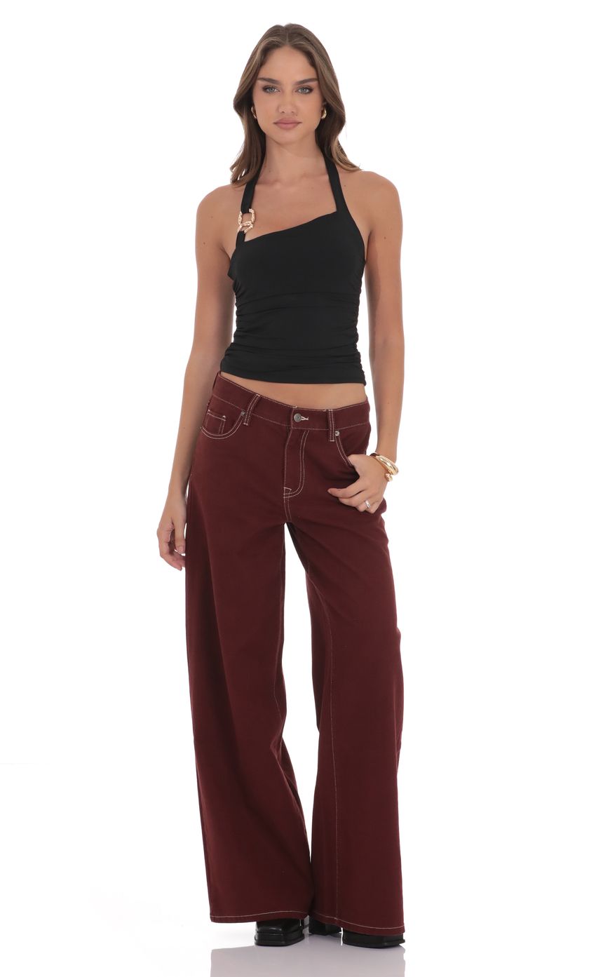 Halter Embellished Top in Black