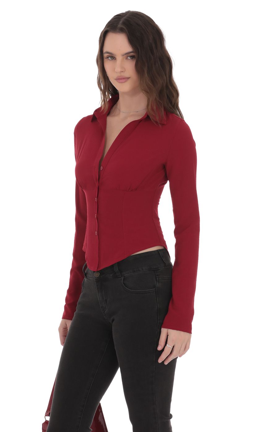 Button-Up Shirt in Red