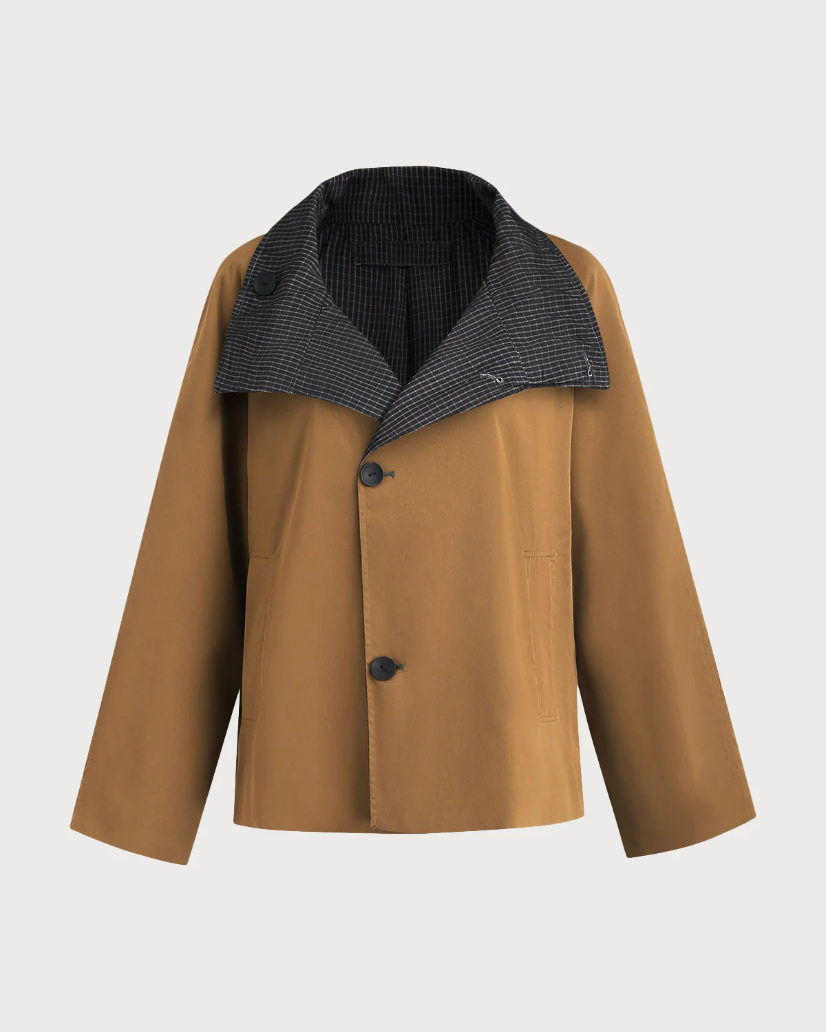 Khaki Single Breasted Reversible Jacket