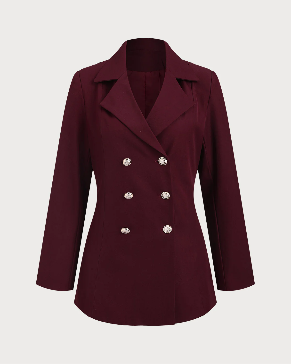 Wine Red Button Blazer