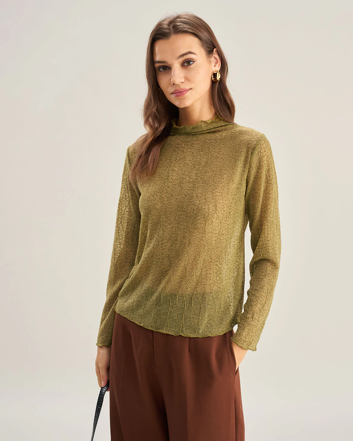 Sage Green Vintage Lace See Through Tee