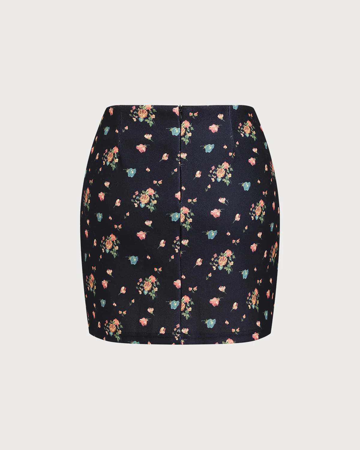 Black Floral A-Line Mini Skirt