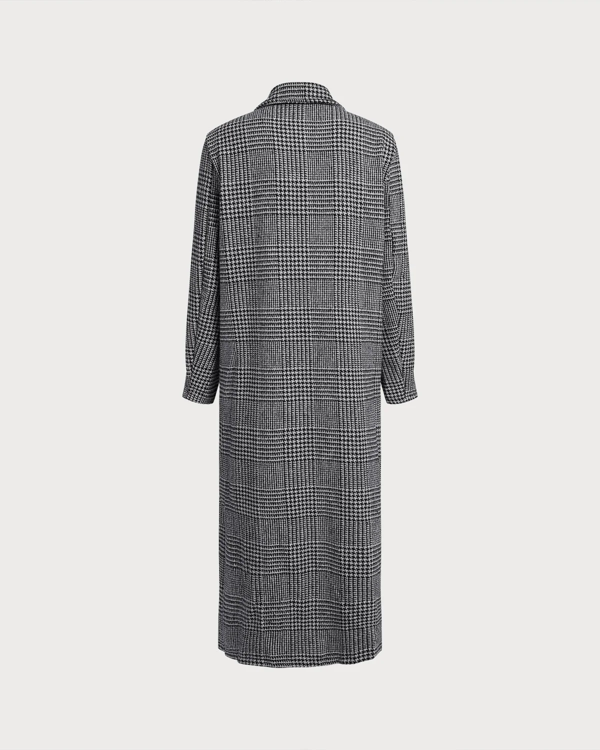 Black Plaid Trench Coat