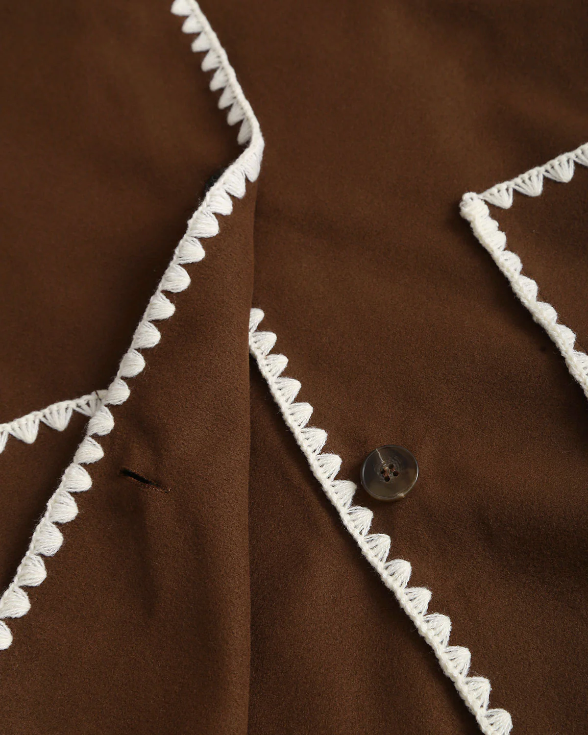 Brown Contrasting Pocket Coat