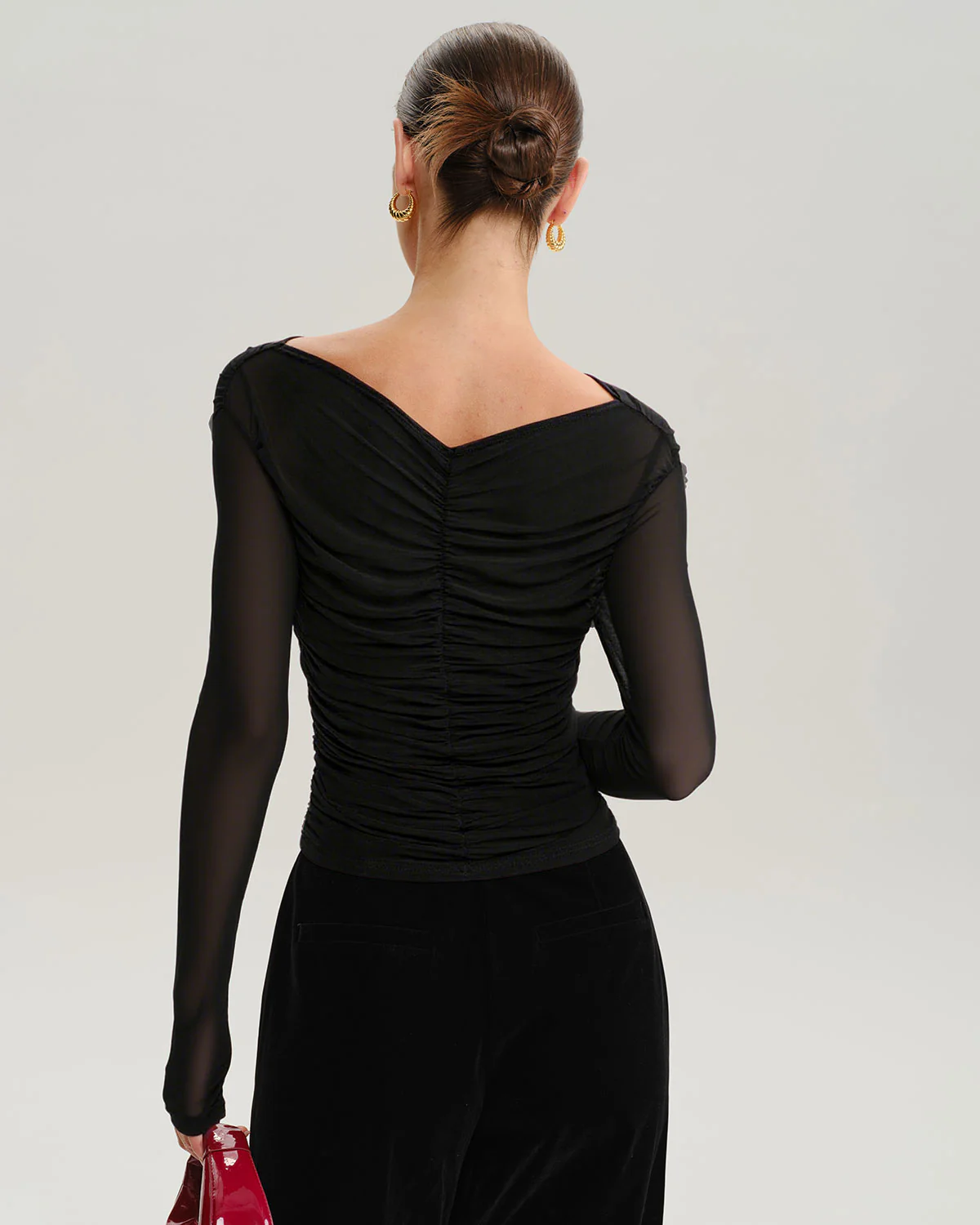 Black Mesh See-Through Tee