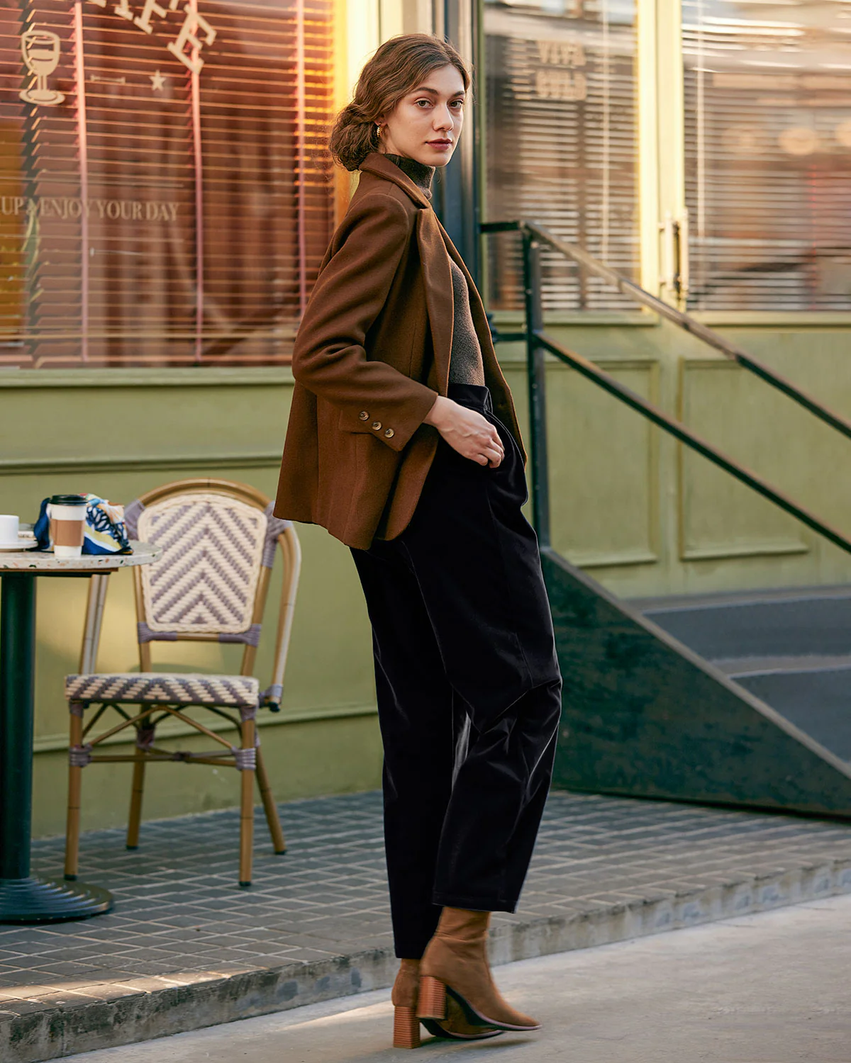 Black High Waisted Pleated Wide Leg Pants