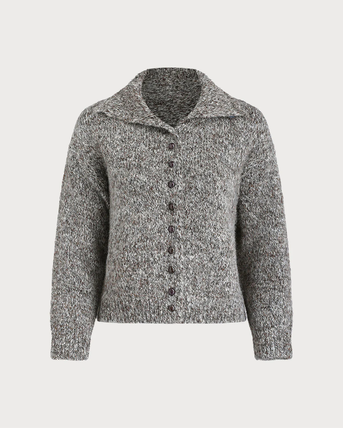 Coffee Turtle Knit Cardigan