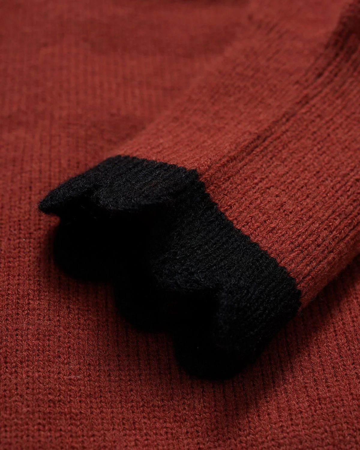 Wine Red  Contrasting Loose Sweater