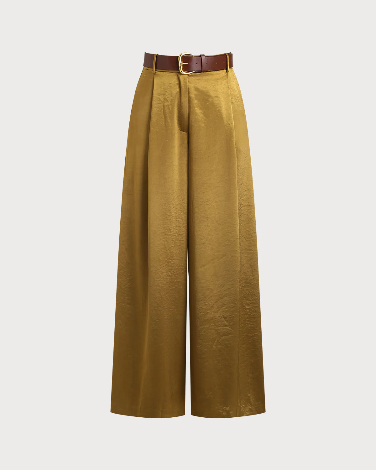 Yellow Ruched Wide Leg Pants