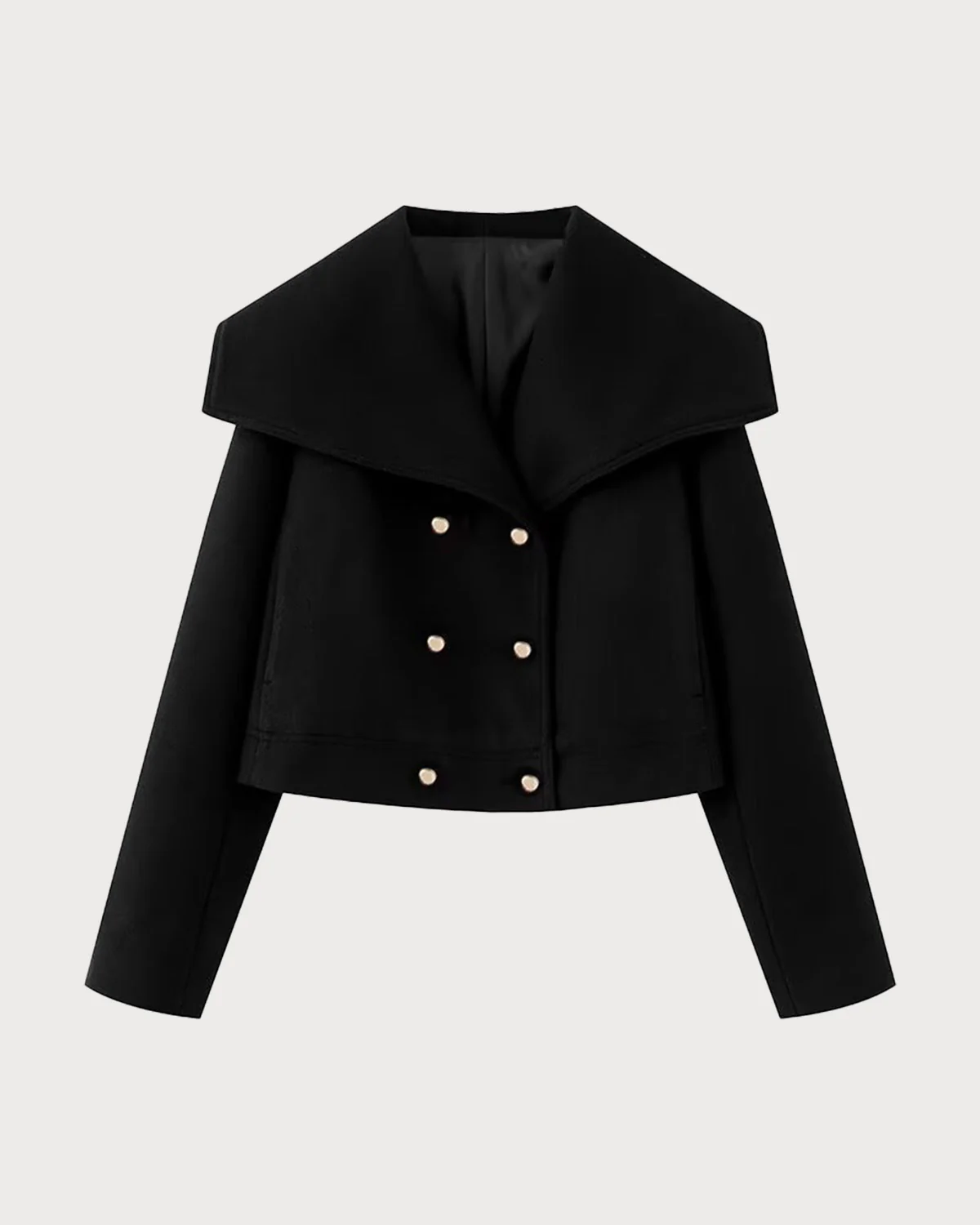 Black Double Breasted Loose Jacket