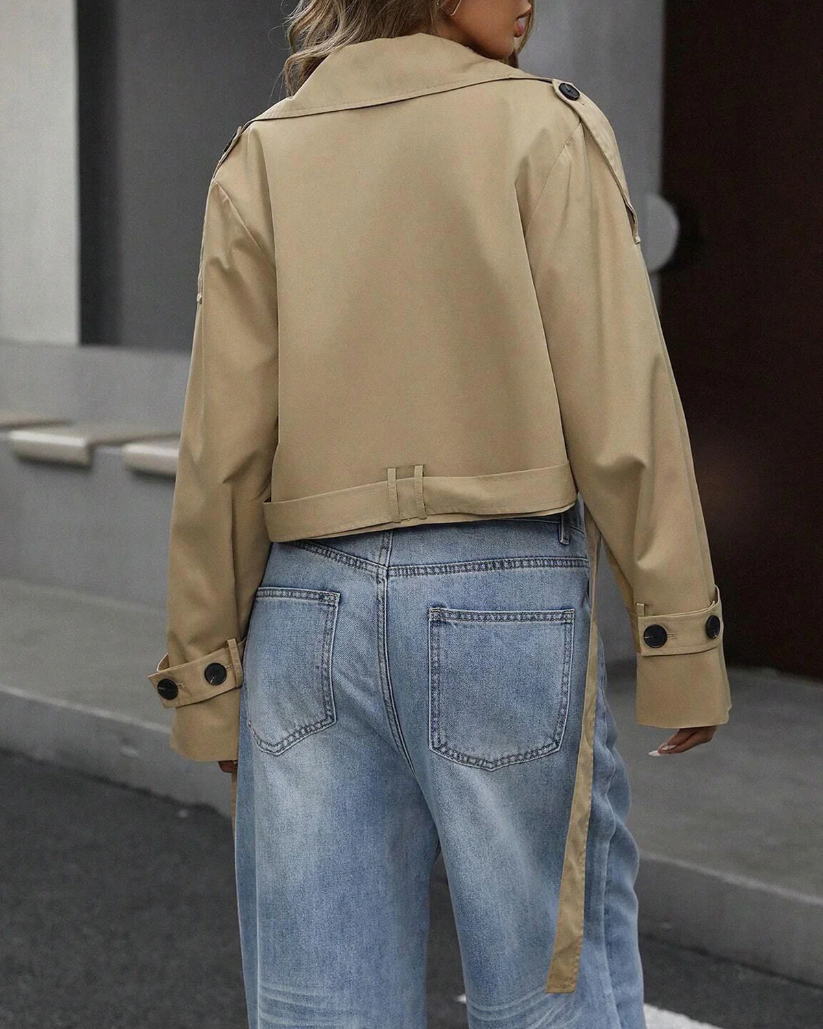 Khaki Double Breasted Jacket