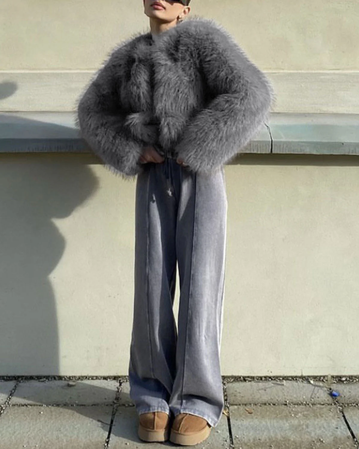 Grey Fluffy Jacket