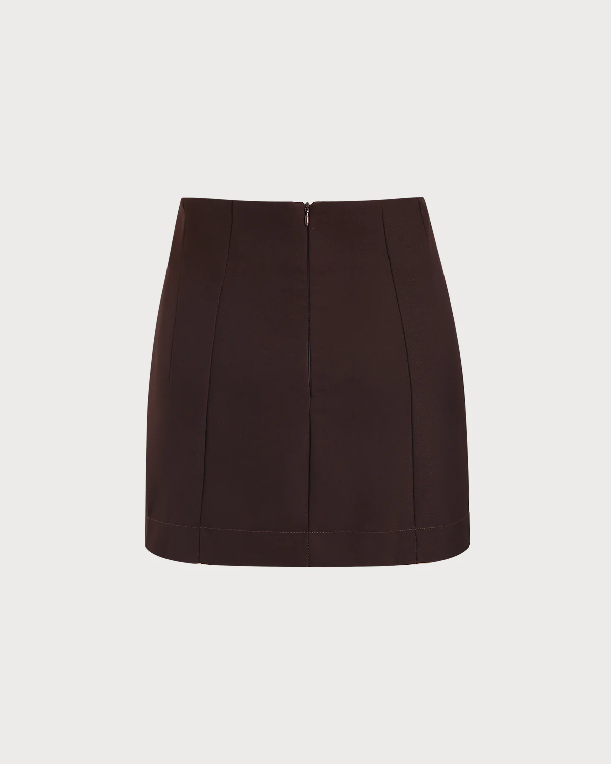 Coffee Natural Waisted A-Line Mini Skirt