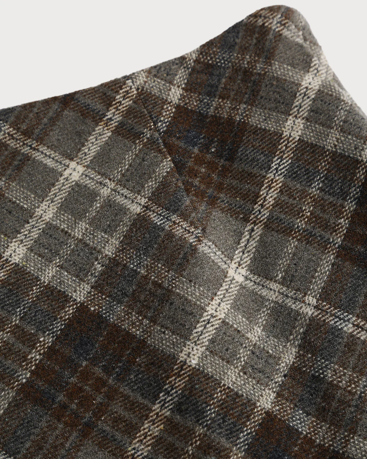 Brown Plaid A-Line Casual Mini Skirt