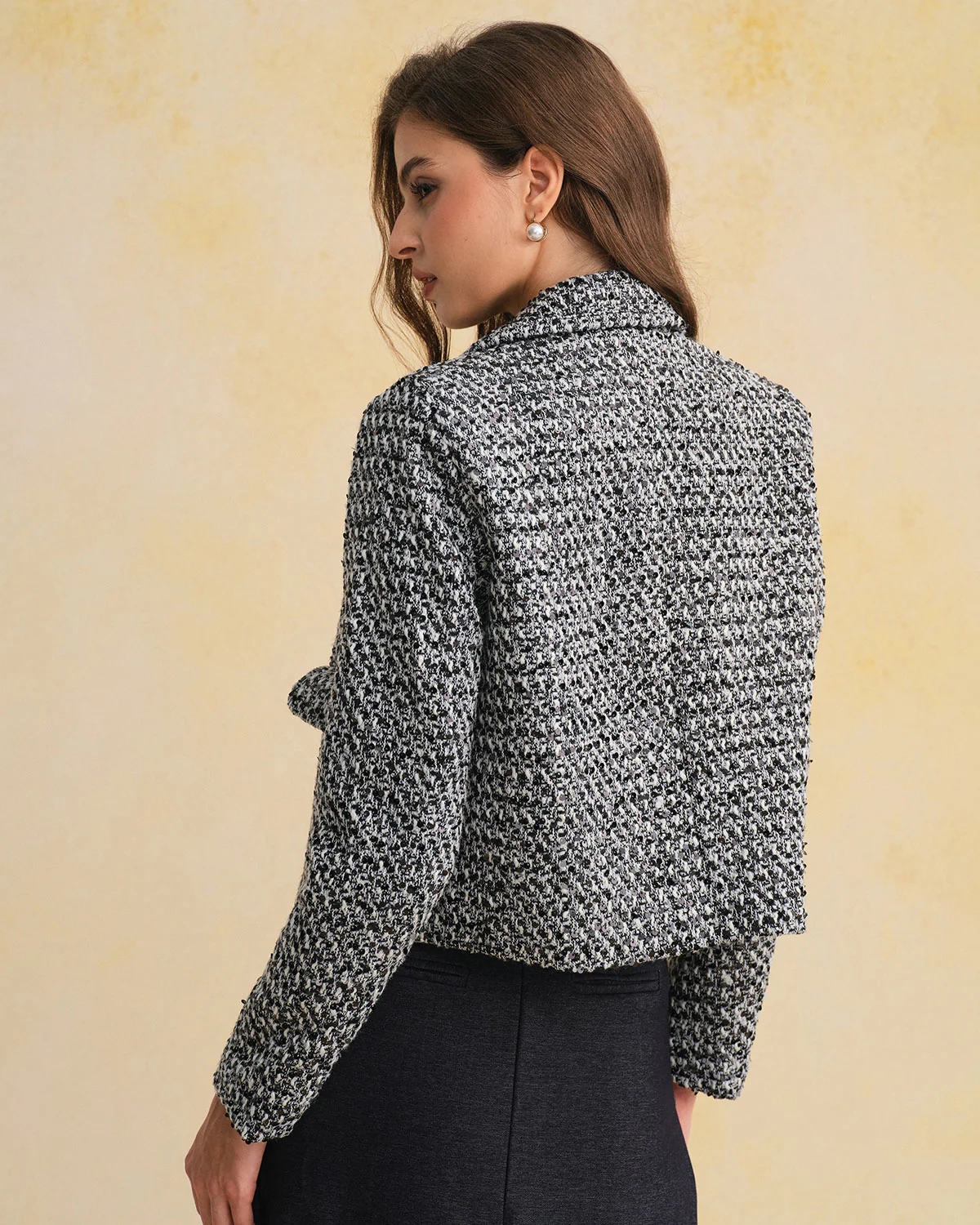 Grey Sequins Single Breasted Jacket