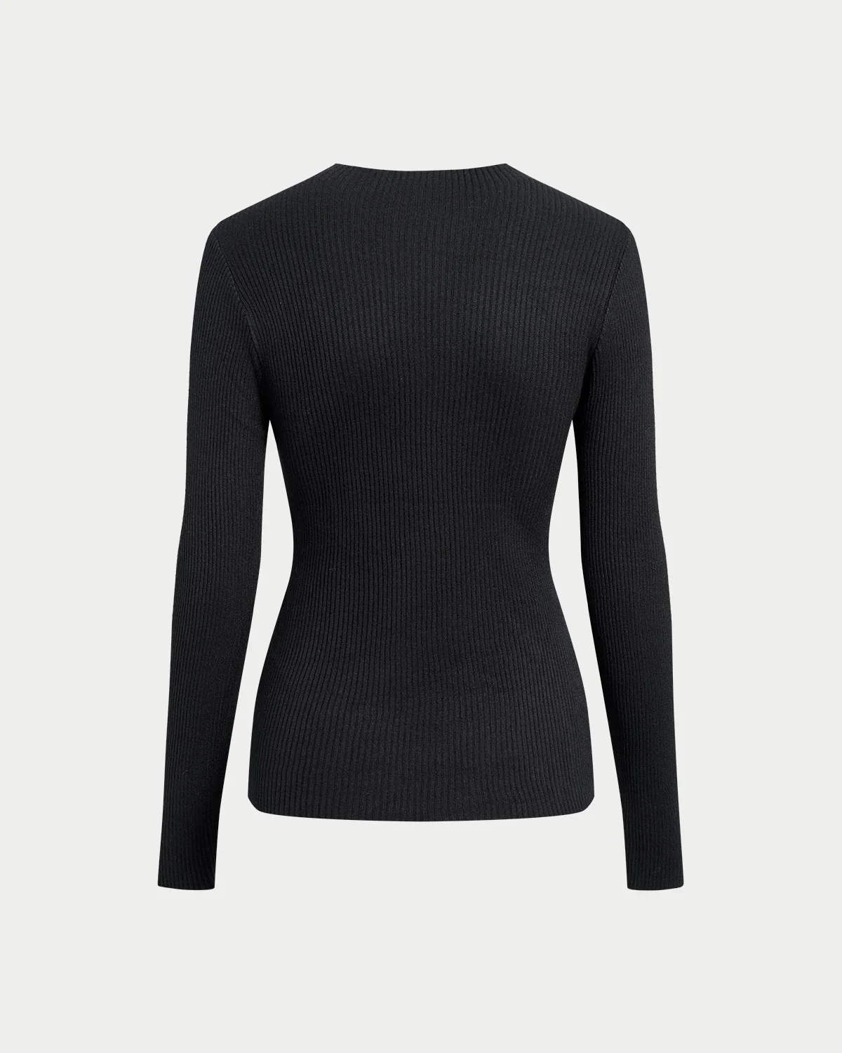 Black See Through Slim Knit Tee