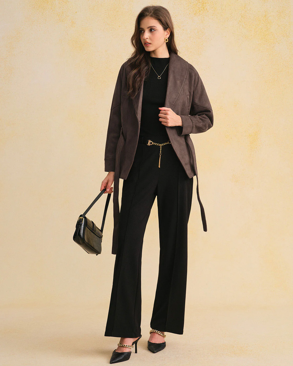 Coffee Loose Belted Jacket