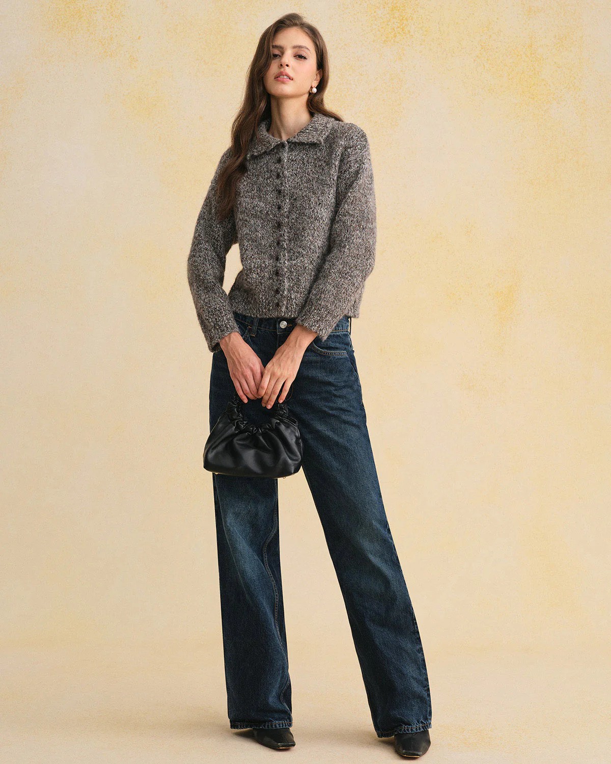 Coffee Turtle Knit Cardigan