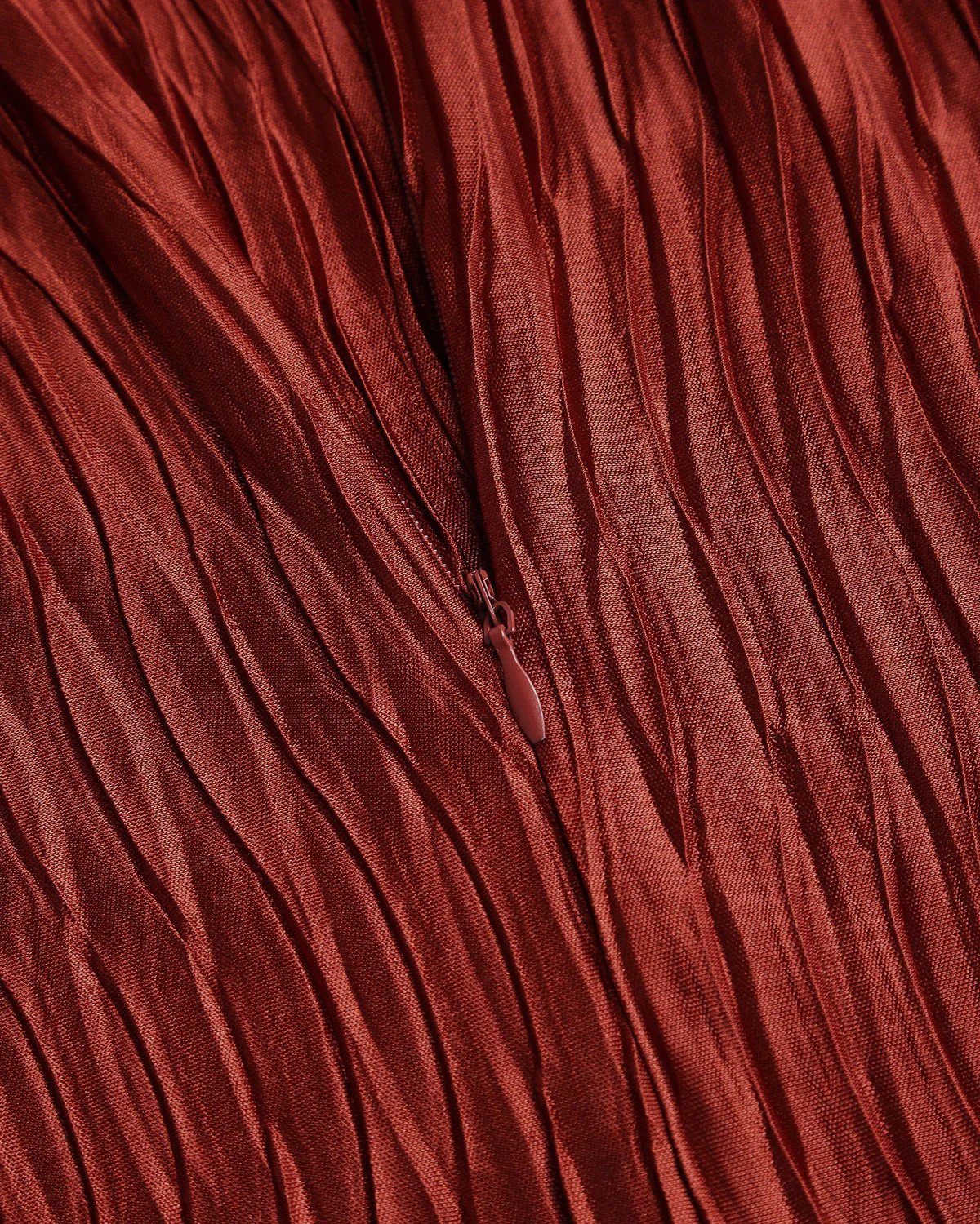 Brick Red Textured Mini Dress