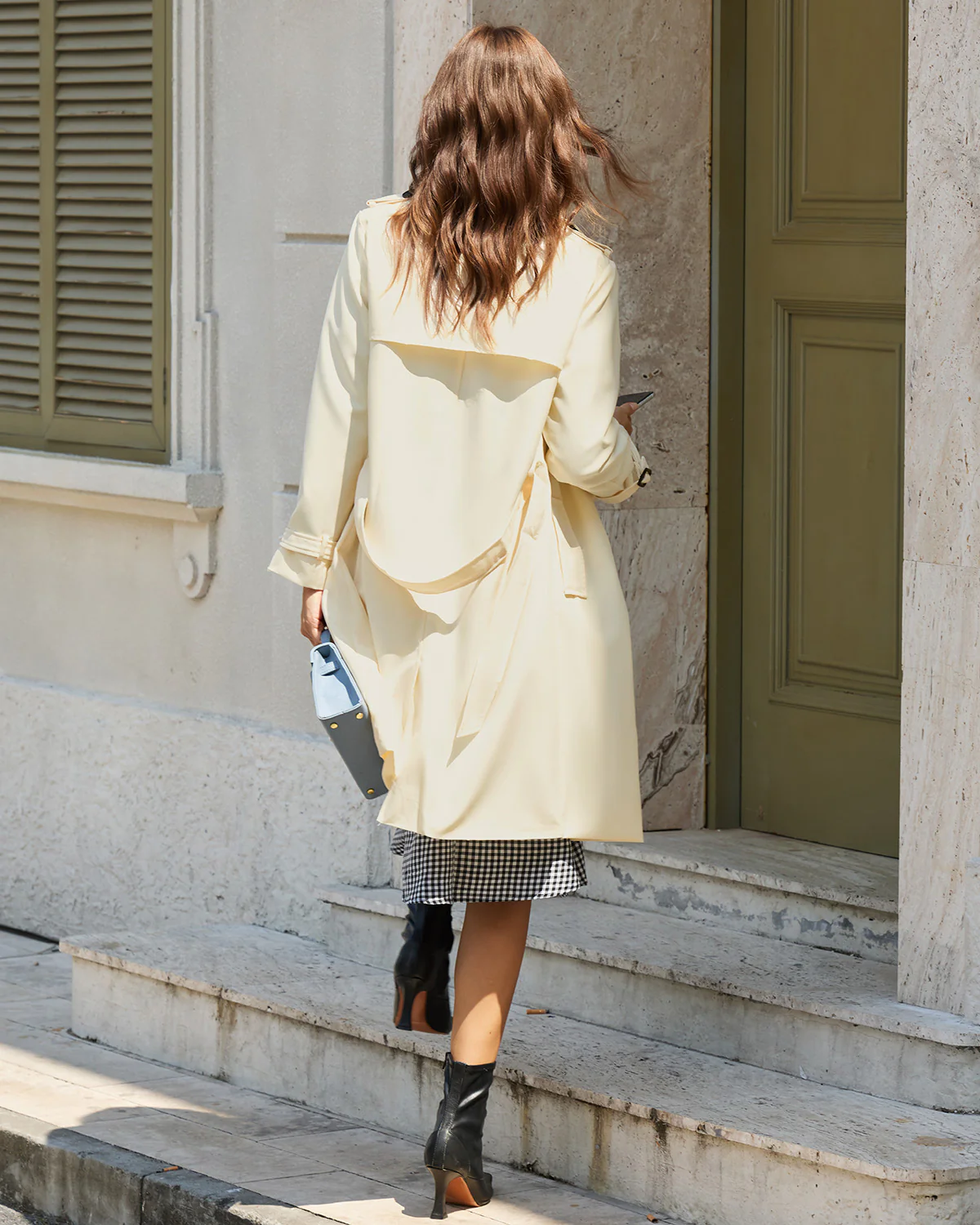 Beige Belted Trench Coat