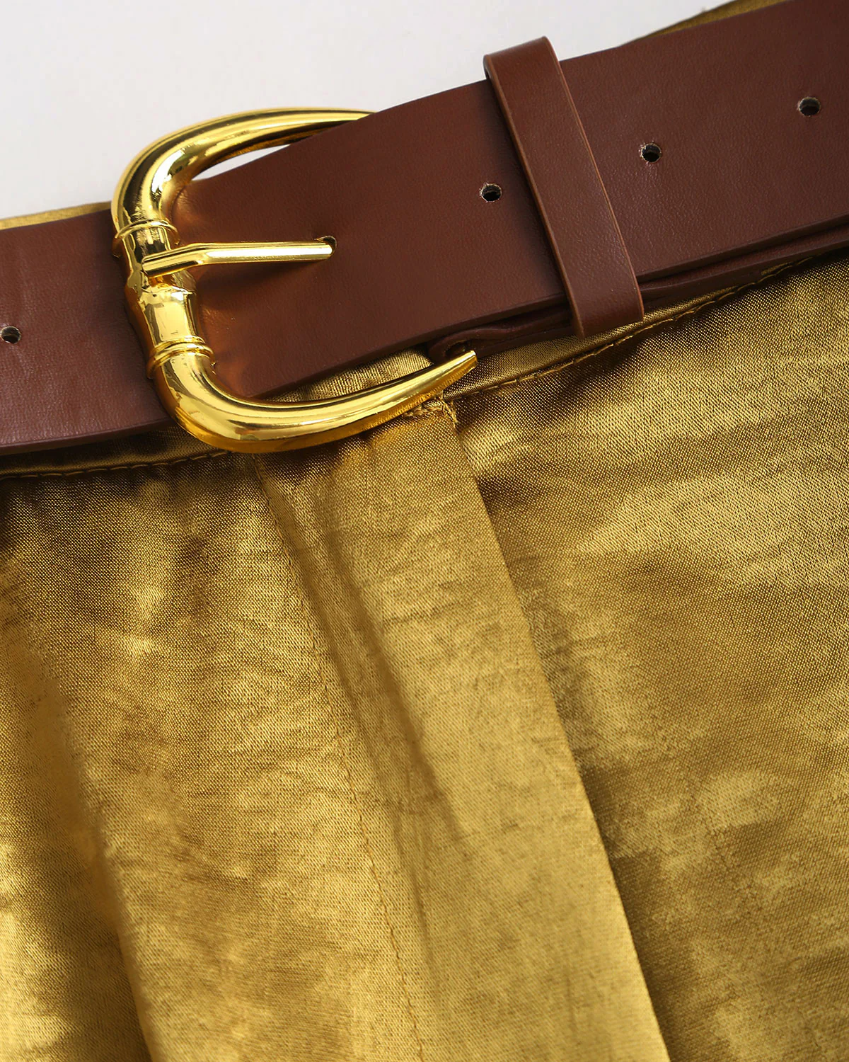 Yellow Ruched Wide Leg Pants