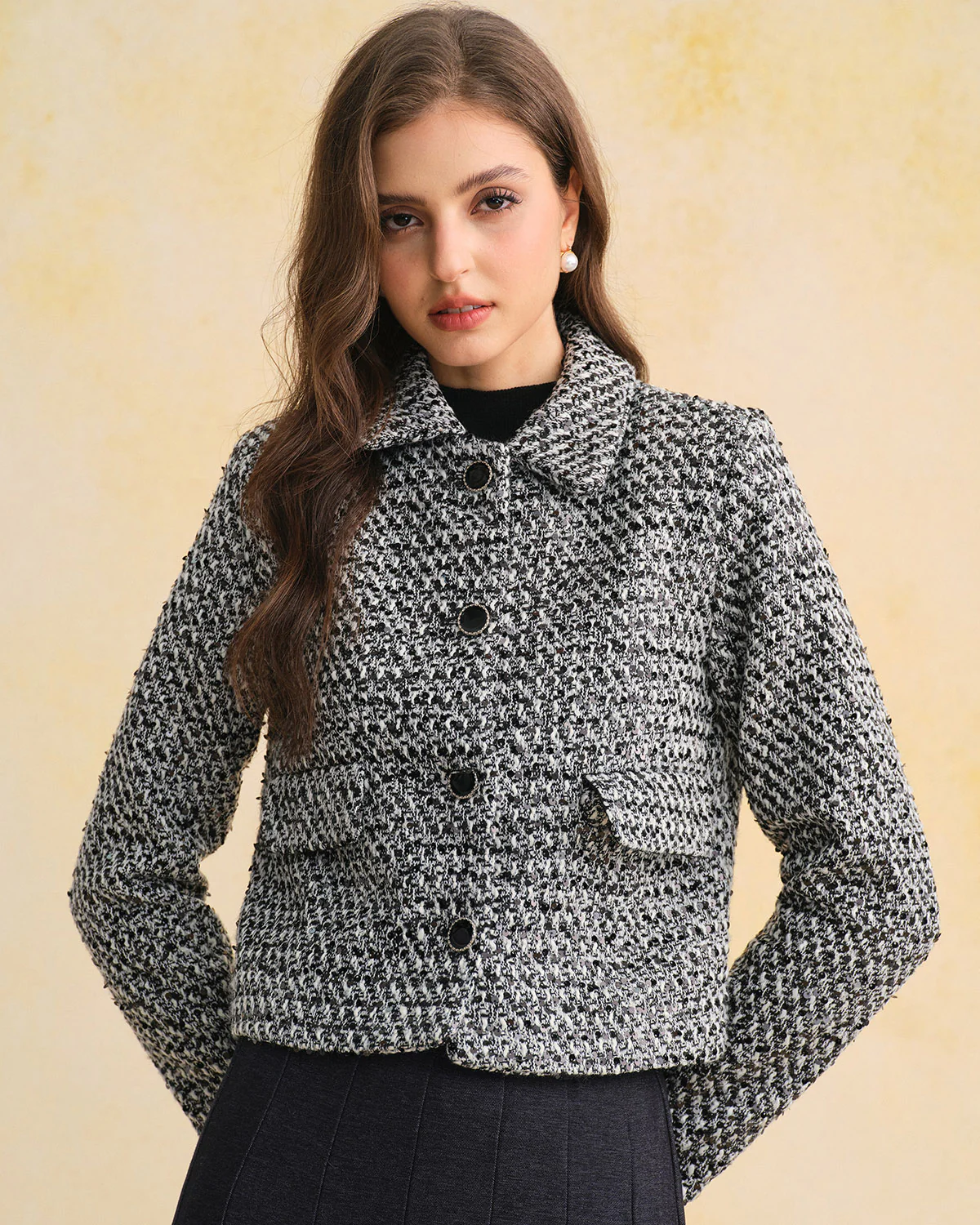 Grey Sequins Single Breasted Jacket