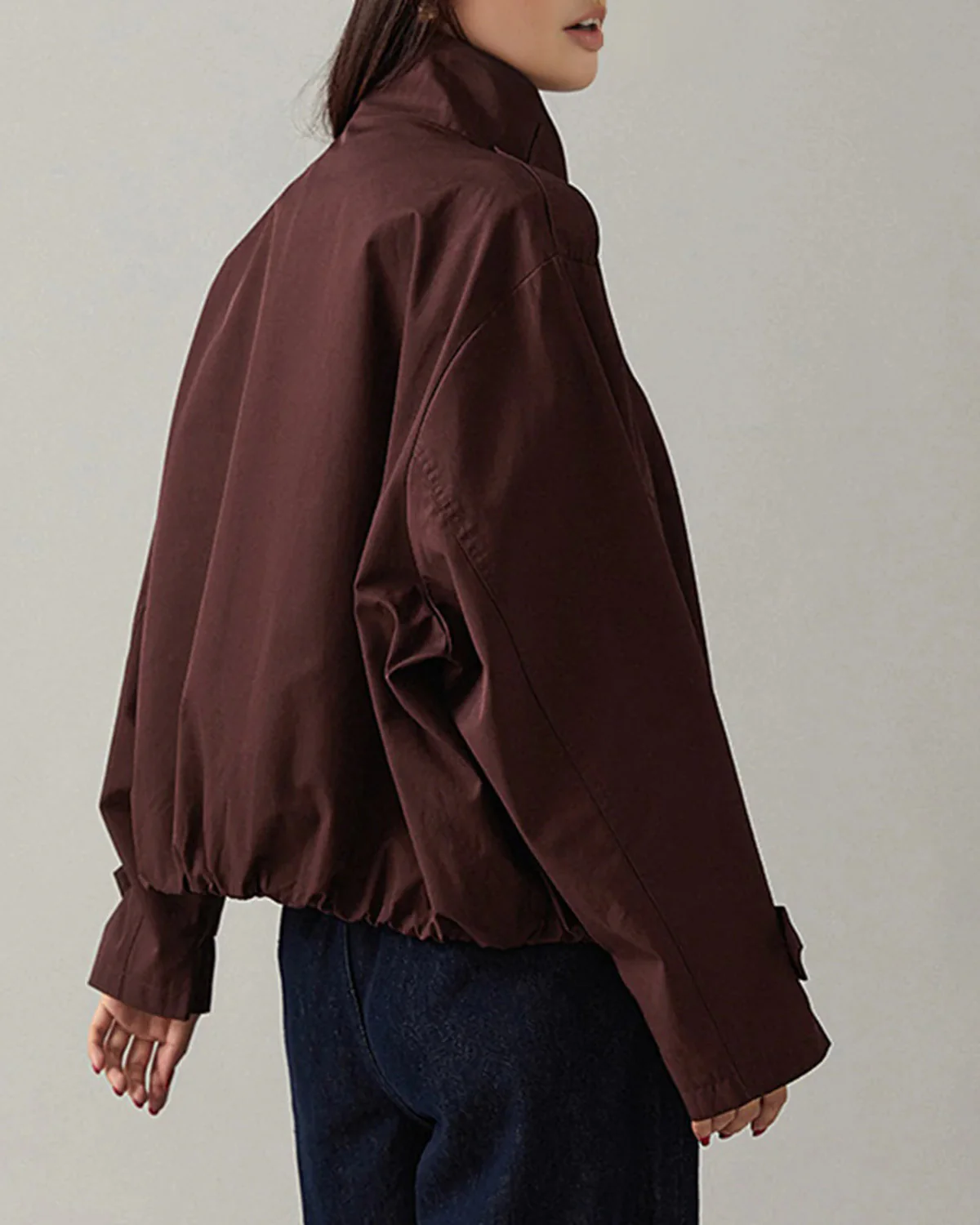 Wine Red Double Breasted Jacket