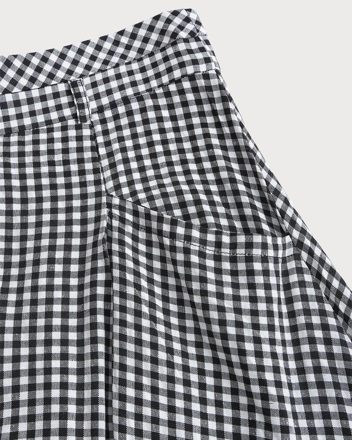 Black Plaid A-Line Midi Skirt