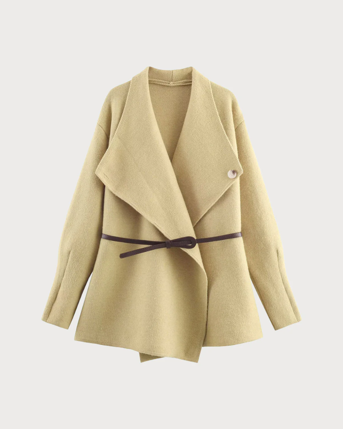 Khaki Single Button Cardigan