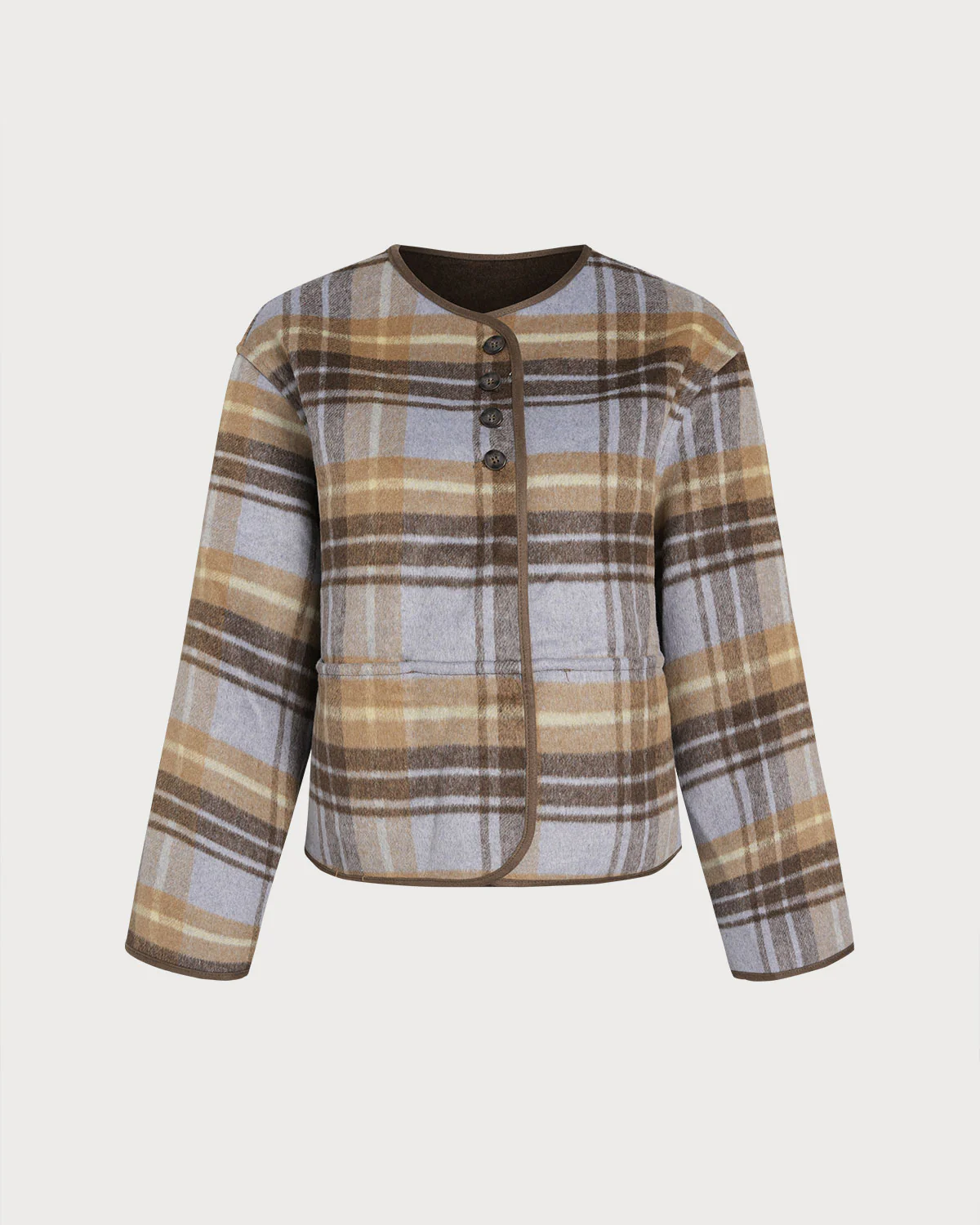 Brown Plaid Loose Jacket