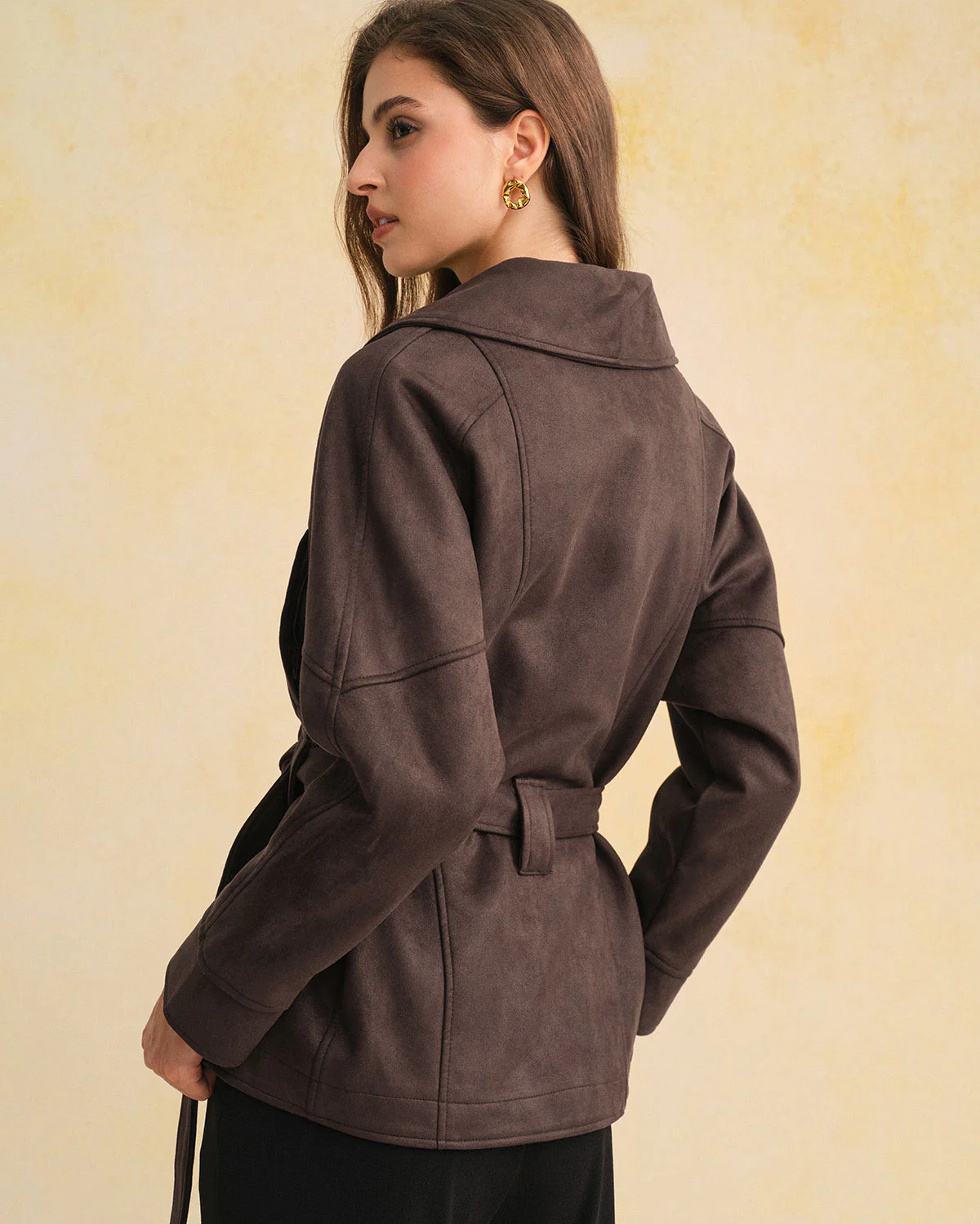 Coffee Loose Belted Jacket