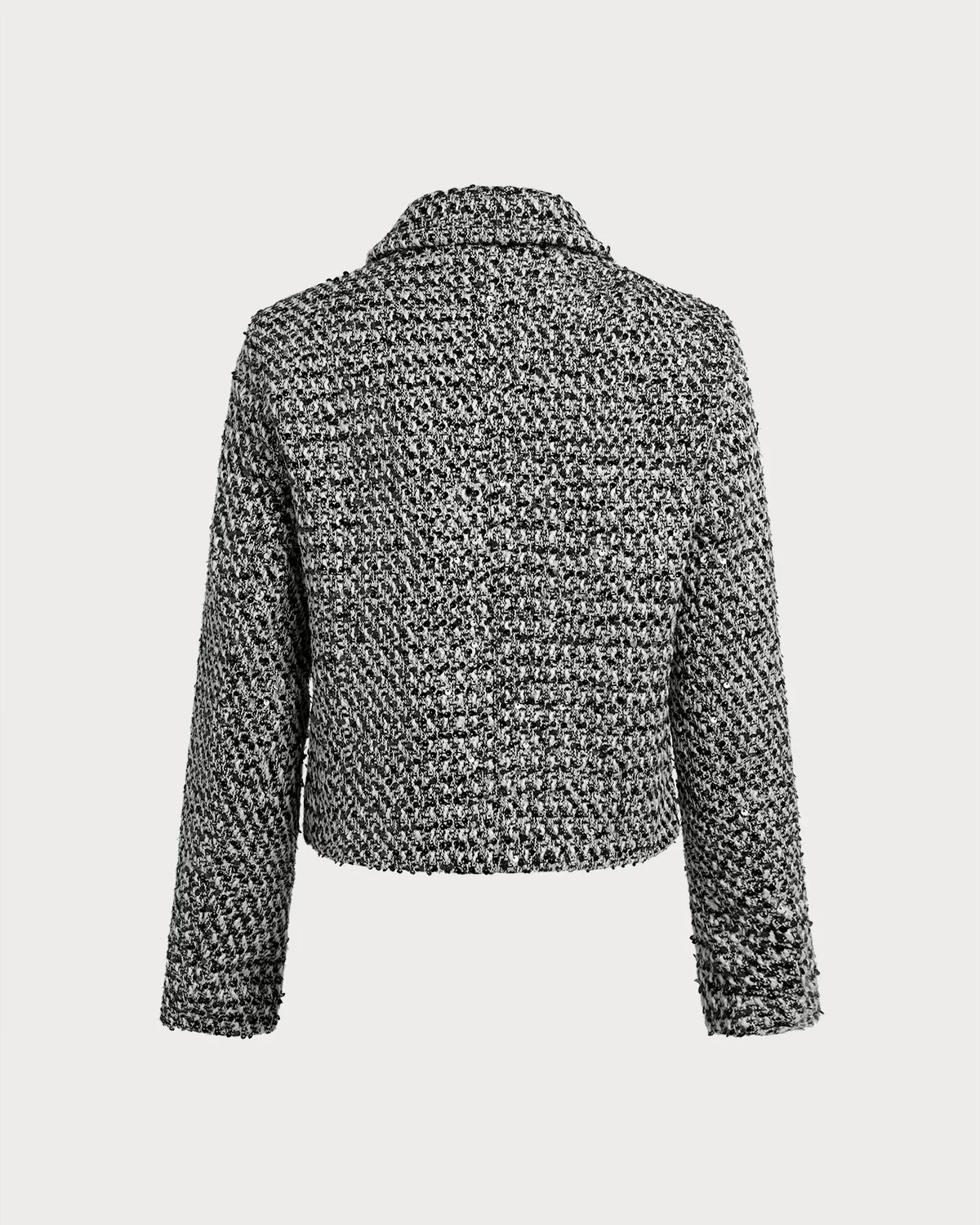 Grey Sequins Single Breasted Jacket