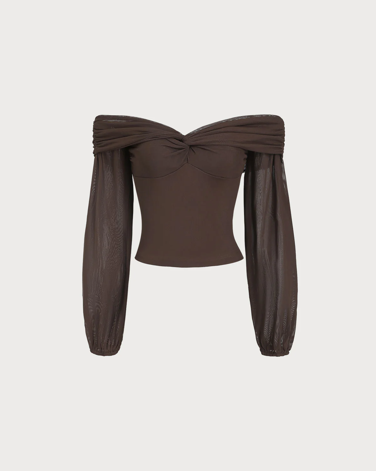 Coffee Off The Shoulder Twist Tee