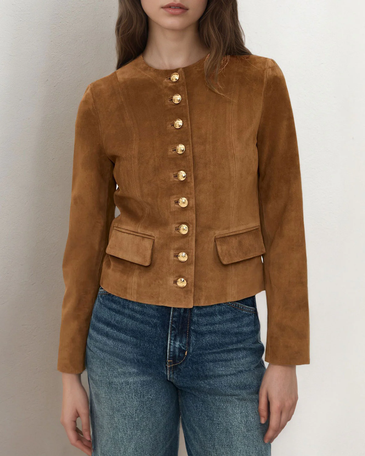 Brown Single Breasted Jacket