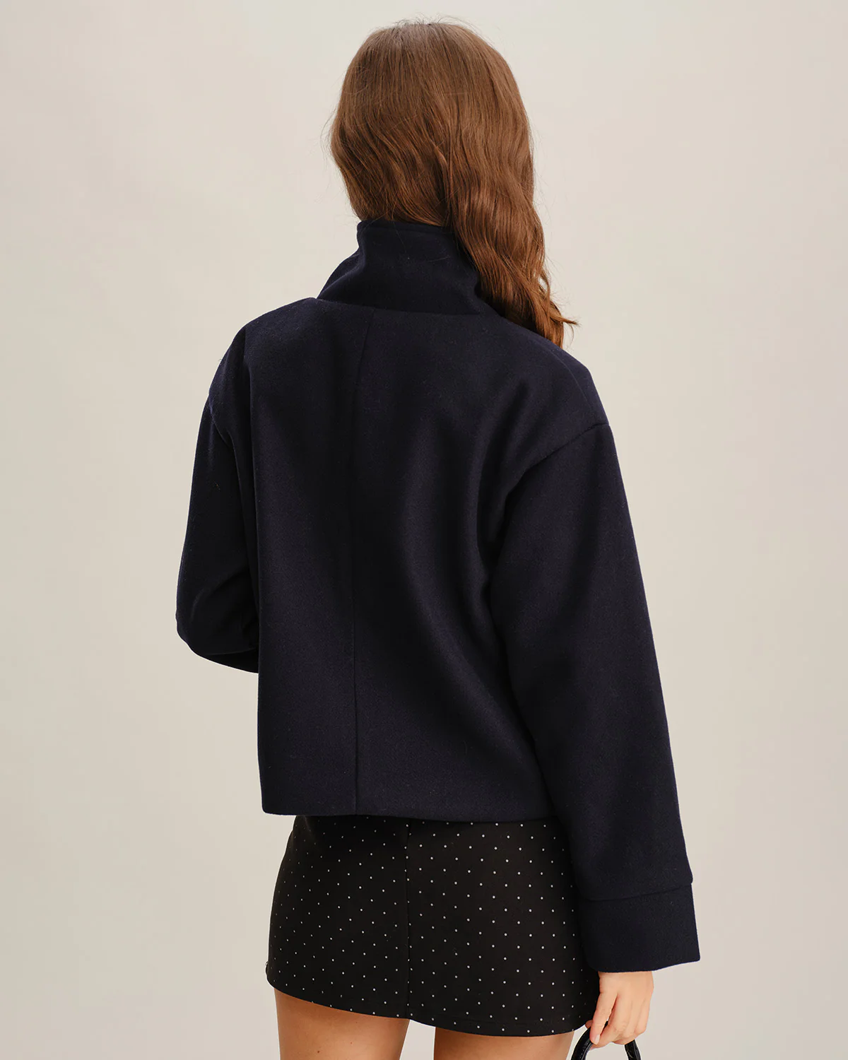 Blue Single Breasted Loose Jacket