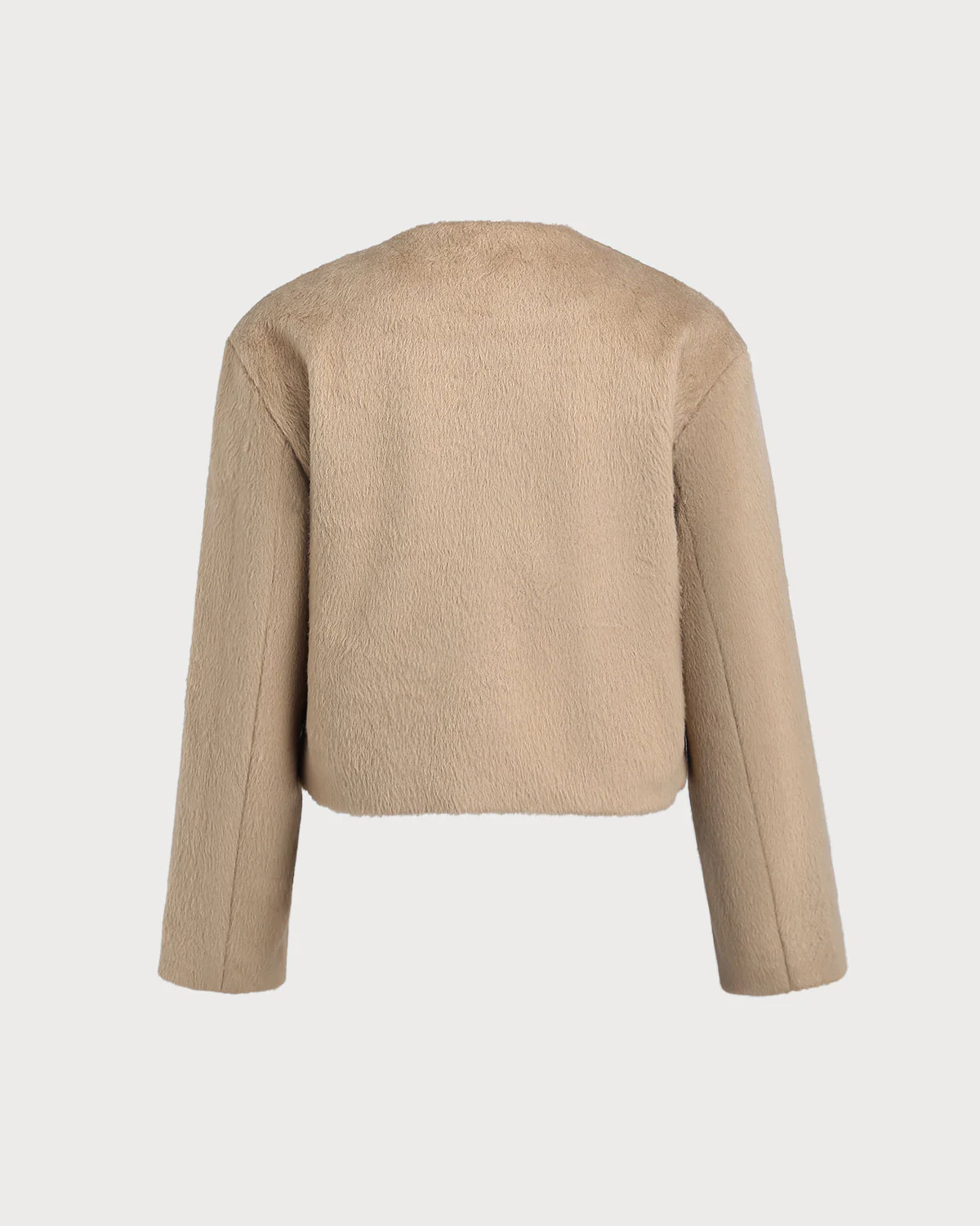 Camel Single Breasted Pockets Jacket