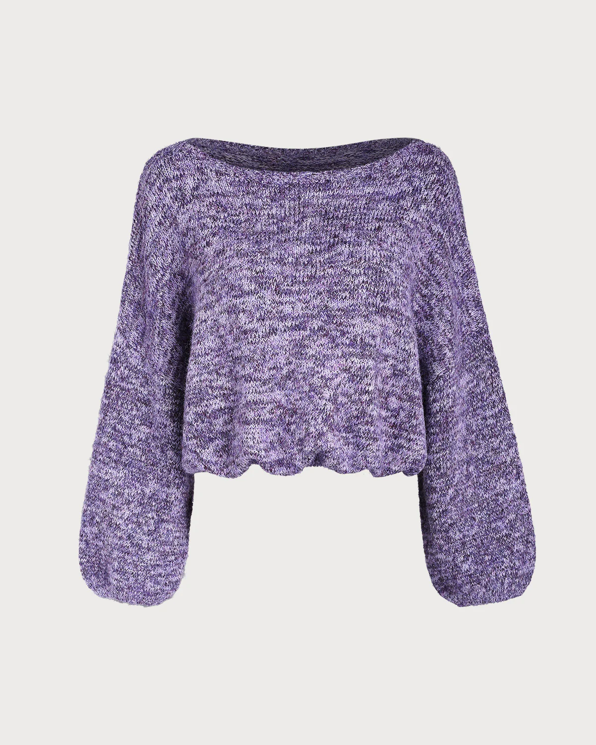 Purple Textured Loose Sweater